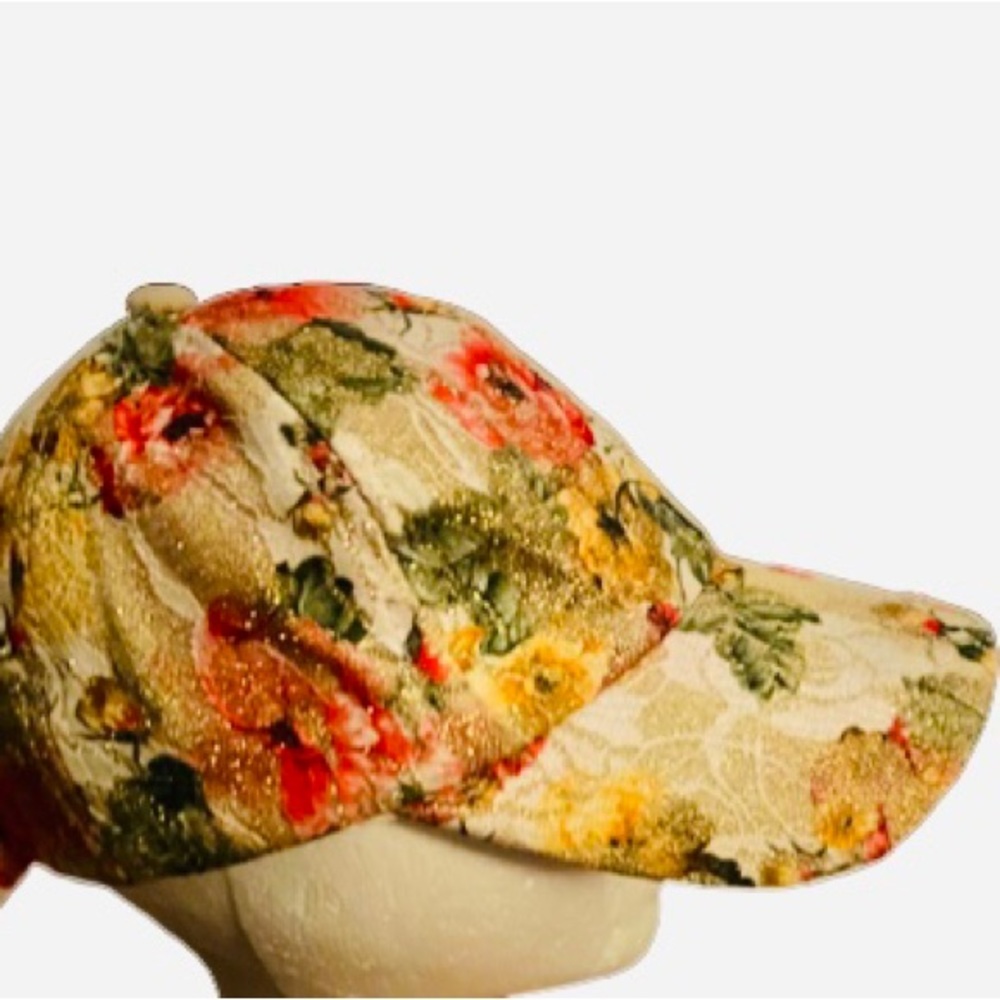 Unbranded GLAM Gold Floral Beautiful Baseball Style Cap. 2000-2001. PGC. Wornx2